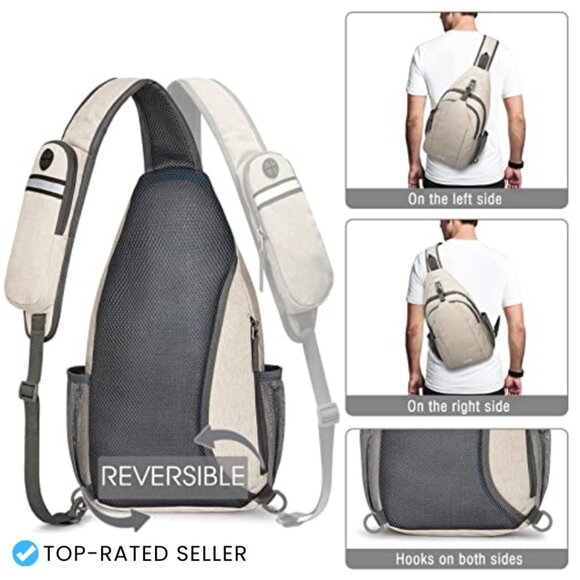 RFID Blocking Sling Backpack Crossbody Daypack Travel Hiking Minimal Water main image 6
